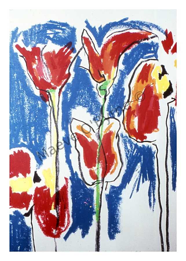 Red Abstract Tulips